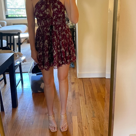 Cinq á sept purple floral silk dress - Picture 5 of 7